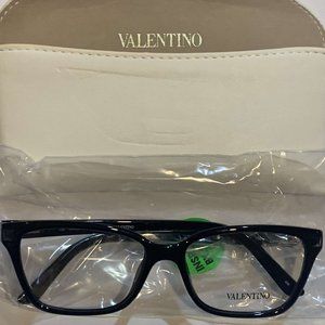 VAL2660 **VALENTINO BLACK FRAME CLEAR LENSES 2660 015 AUTHENTIC NEW***